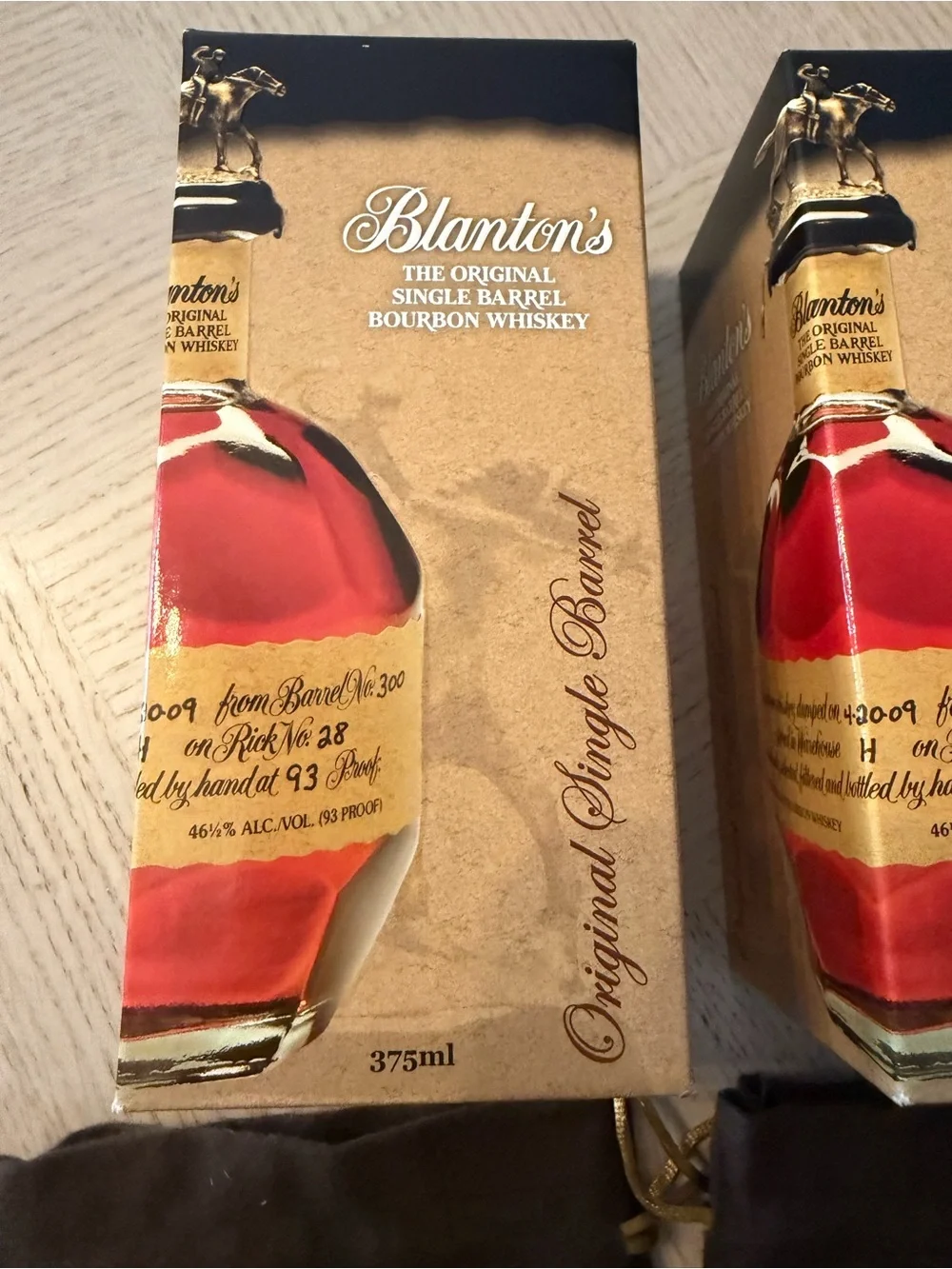 Blantons Single Barrel Bourbon Whiskey box and embroidered pouch set